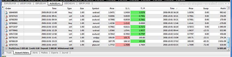 Forex demo-trading results